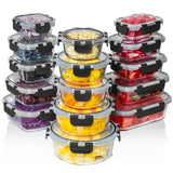 30 PC Glass Food Storage Containers with Lids Reusable Glass Meal Prep Containers