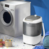 Mini Portable Washing Machine for home, apartment, dorms and RV use; durable grey plastic