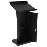Office Reception Table Multi-Purpose Heavy Duty Metal Lecterns Large Capacity Metal Podium Speaking Desk