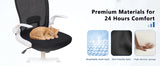TCGBKAF White Foldable Office Chair Ergonomic Mesh Computer Chair