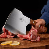 Heavy-Duty Pear Wood Handle Bone Axe-Cutter & Meat Cleaver