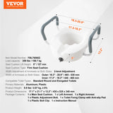 SucceBuy Raised Toilet Seat 5" Height Raised 350 lbs Weight Capacity for Round &Elongated