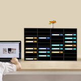 36 Compartment Literature Organizer, Rounded Corners Storage Cabinet,for Files