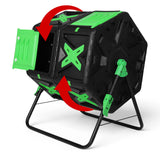 140L Dual Chamber Compost Bin Fast Assemble Tumbling Composting Tumbler Easy Setup