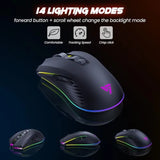 Wireless Gaming Keyboard and Mouse Combo, Metal Panel, 7 Color Backlits