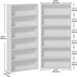 IRONCK Bookshelves and Bookcases Set of 2 Floor Standing 6 Tiers Display Storage Shelves