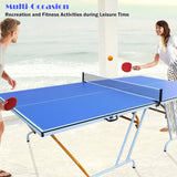 9ft Mid-Size Foldable&Portable Ping Pong Table Set Indoor Games w/ 3 Balls
