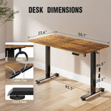 55 Inch Standing Desk Height Adjustable Electric Sit Stand Up Desk with Memory