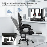 Athena Collection Carbon Fiber Black Gaming Chair - Ergonomic with Footrest