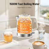 Retro Stainless Steel Electric Kettle, 1.7L Cordless Hot Water Kettle with Thermometer