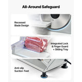 SucceBuy 6.7-10 inch Meat Slicer Electric Deli Slicer Machine with two SUS420 Blades