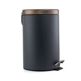 12 Liter Stylish Grey and Copper Soft Pedal Office Kitchen and Bathroom Trash Bin