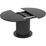 Adjustable 43.3-59 Inch Round Conference Table for 4-6 People, Modern Design with Wooden