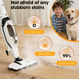 10-In-1 Multi-Surface Steam Mop w/ Detachable Handheld Steamer for Tiles