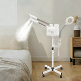 750W Professional 3-in-1 Dual-Head Facial Steamer w/LED Light & Magnifying Glass,