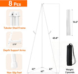 8 PCS 65 Inch Adjustable Metal Easel Stand for Wedding Sign Display, Portable Folding Easel