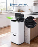 16 Gal Dual Trash Can for Kitchen with Compost Bin, 2 Compartment (33L + 28L) Stainless Steel Recycling Bin Combo, Garbage Can with Removable