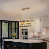 Farmhouse Chandeliers for Dining Room Gold Liner Chandelier with Fabric Shades