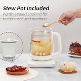 Health Pot, 1.5L Double-Layer Glass Electric Kettle with Stew Pot, 9-in-1 Multi-Function Tea Maker