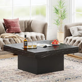 Engineered Wood Low Coffee Table for Living Room Rustic Brown & Black
