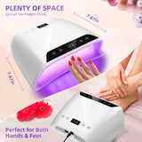 320W Big Space UV LED Nail Lamp For Manicure Drying Gel Nail Polish 72 LED Nail Dryer With Two LCD Screens