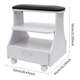 3-tier Foot Rest Manicure Stool Pedicure Cart Footbath Trolley with 4 Casters for Beauty Salon