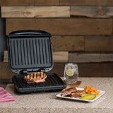 4-Serving Removable Plate Electric Grill and Panini Press with Tough Non-Stick Coating