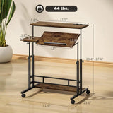 HOMCOM Adjustable Standing Desk with Power Outlets, Stand Up Desk with Tiltable Tabletop