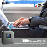 KuWFi 5G Mobile Router AX3000 Dual Band WiFi6 Portable Pocket Router WiFi