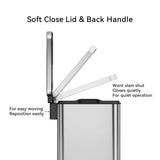 2.6 Gallon Small Stainless Steel Step Trash Can for Bedroom and Office Use, Silver Soft-Close
