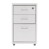 3 -Tiers  Vertical File Cabinet Metal Mobile File Cabinet with Lock Filing Cold-rolled Steel Cabinet Under Desk