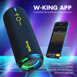 W-KING D320 40W Portable Speaker, IP67 Waterproof, APP Control, High-Quality Audio, TF/AUX, Dynamic Lights