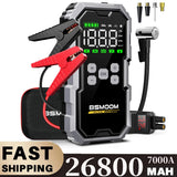 150PSI Air Pump Car Battery Emergency Boosters ,7000A/1500A PEAK Car Jump Starter Power Bank ,Portable Starting Device Car Starter New,Cars with USB Ports And LED Flashlight, Portable Car Jump Starter, Battery Jump Starter, E