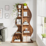 Tribesigns Corner Shelf, Modern 5-Tier Wall Corner Bookshelf, Stylish
