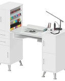 Manicure Table Nail Desk for Nail Tech with Dust Collector & Wrist Rest, Acetone Resistant Beauty Salon