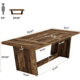 6 FT Rectangular Conference Table for Office, Heavy-Duty Meeting Desk Seats 6-8 People