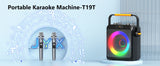 FanFun Bluetooth Karaoke Speaker, Wireless Portable Speaker with 2 Microphone