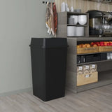 50 Gallon Black Square Commercial Trash Garbage Can with Lid Kitchen