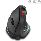 Backlit Vertical Ergonomic Mouse 2.4G Wireless Mouse with Joystick