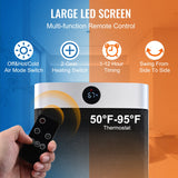 SucceBuy Electric Space Heater with Thermostat Remote Control for Desk