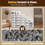 24 Pack Foldable Shoe Rack, Space-Saving Home & Office Organization