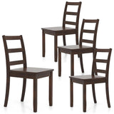 Dining Chairs Set of 4, Ladder Back Side Chairs with Solid Rubber Wood Legs ed