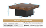 Engineered Wood Low Coffee Table for Living Room Rustic Brown & Black