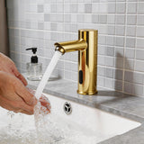 KEMAIDI Touchless Automatic Sensor Bathroom Faucet Brushed Gold Vessel Sink Tap Hands-Free Smart