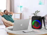 FanFun Wireless Outdoor Speaker, Portable Speaker with Microphone, Colorful DJ Light, Dual Microphone Jacks, TF Card Compatible
