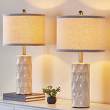 24" Modern Ceramic Set of 2 Bedroom Lamps, Nightstand Lamp for Living Rooms