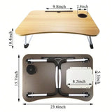 Foldable Lap Desk for Laptop Portable - Bed Table with Phone Stand & Cup Holder