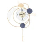 Wall Clock 27.95" Large Metal Hanging Clocks Silent Modern Art Home Décor