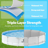 JOYFY Round Above Ground Pool 12ft/10ft/15ft Outdoor with Filter Pump