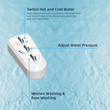 Toilet Seat Bidet with Self Cleaning Dual Nozzle, Hot and Cold Water Spray Non-Electric Mechanical